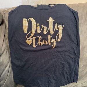 Black Shirt with Gold 'Dirty Thirty' Print